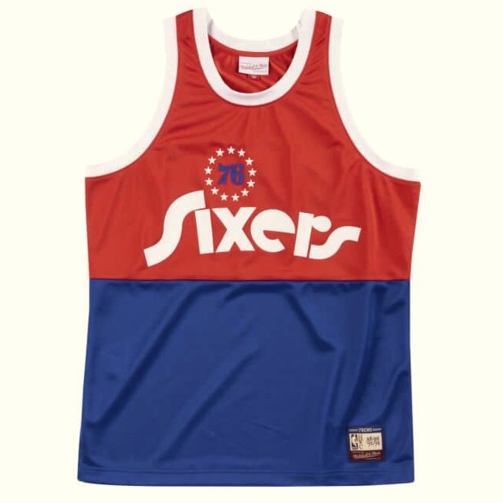 Mitchell & Ness NWT Philadelphia 76ers Team Heritage Vintage Inspired Jersey